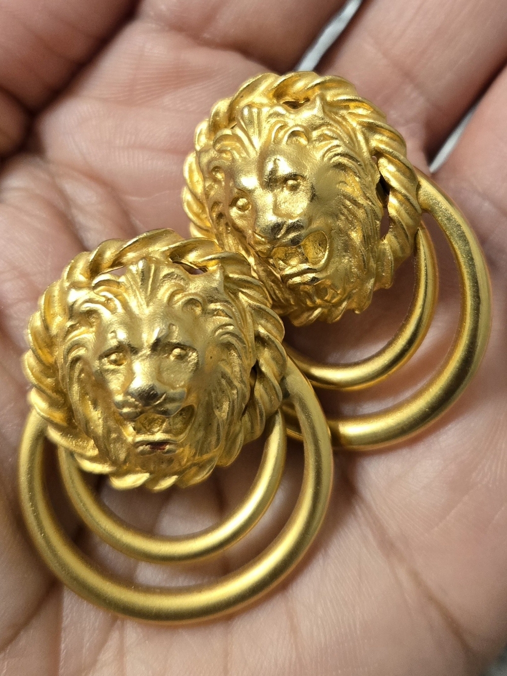 Vintage Lion Head Earrings